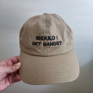 Intentionally Blank Khaki Brown Embroidered Letters Baseball Cap Hat